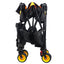 Big large capacity Folding cart Extra Long Extender Wagon Cart Folding Wagon Garden Shopping Beach Cart (black +orange) - Korvel