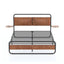King Size Metal Bed Frame with Upholstered Headboard