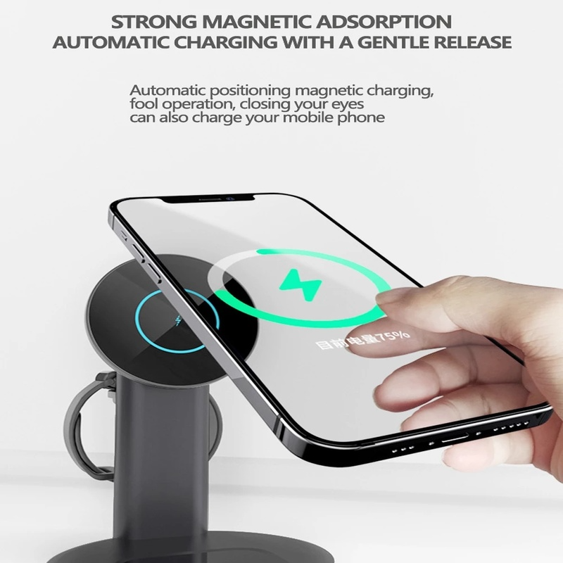 Chargeur sans fil Premium MagSafe 3-en-1 - Charge rapide 15W