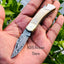 Premium Bone Handle EDC Folding Knife with Damascus Blade - Korvel