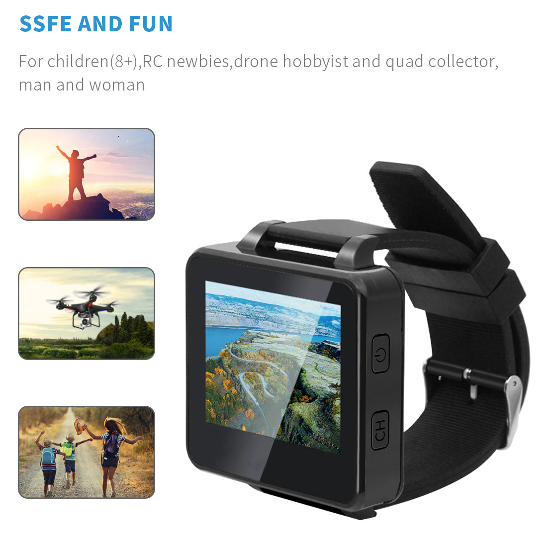 BOSCAM BOS200RC Upgrade 200RC FPV Watch 5.8GHz 40CH HD 960*240 2 TFT Monitor Wireless Receiver for DIY RC Camera Quadcopter - Korvel