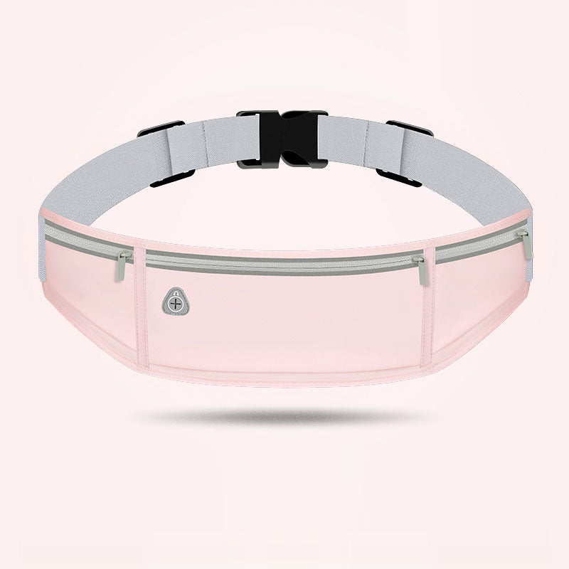 Running waist bag, sports bag, mobile phone storage, three pockets, lightweight, close fitting, non shaking, outdoor fitness, me - Korvel