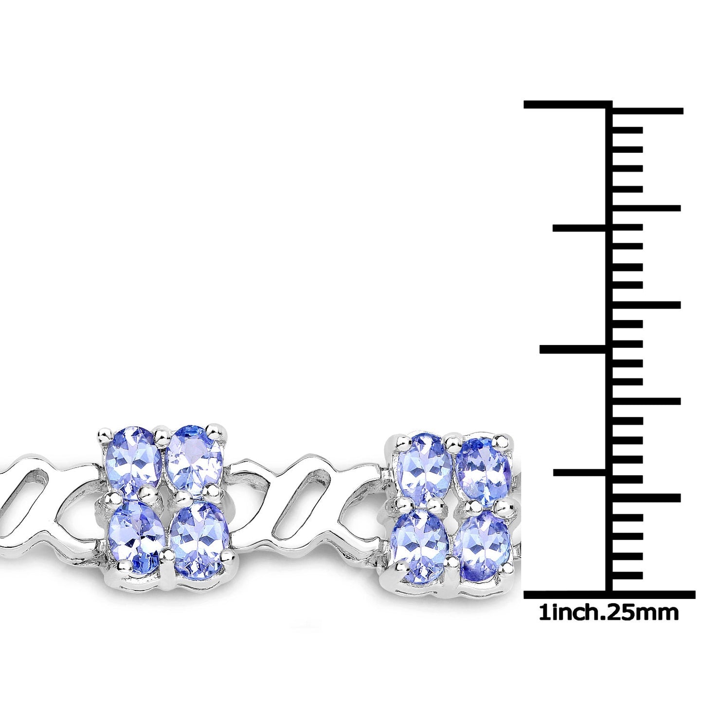 Bracelet en argent sterling .925 avec tanzanite véritable de 8,16 carats
