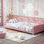 Twin size Upholstered Daybed, Sherpa Fabric Sofabed with Cloud-Shaped Backrest, No Box-spring Needed, Pink - Korvel