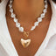 Ensemble de collier pendentif creux en forme de cœur élégant