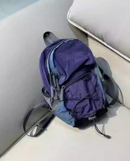 Retro Lightweight Travel Backpack in Contrasting Colors