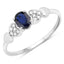 0.44 Carat Blue Sapphire and Diamond 14K White Gold Engagement Ring