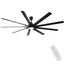 84-Inch Super Large Black Ceiling Fan with Remote Control