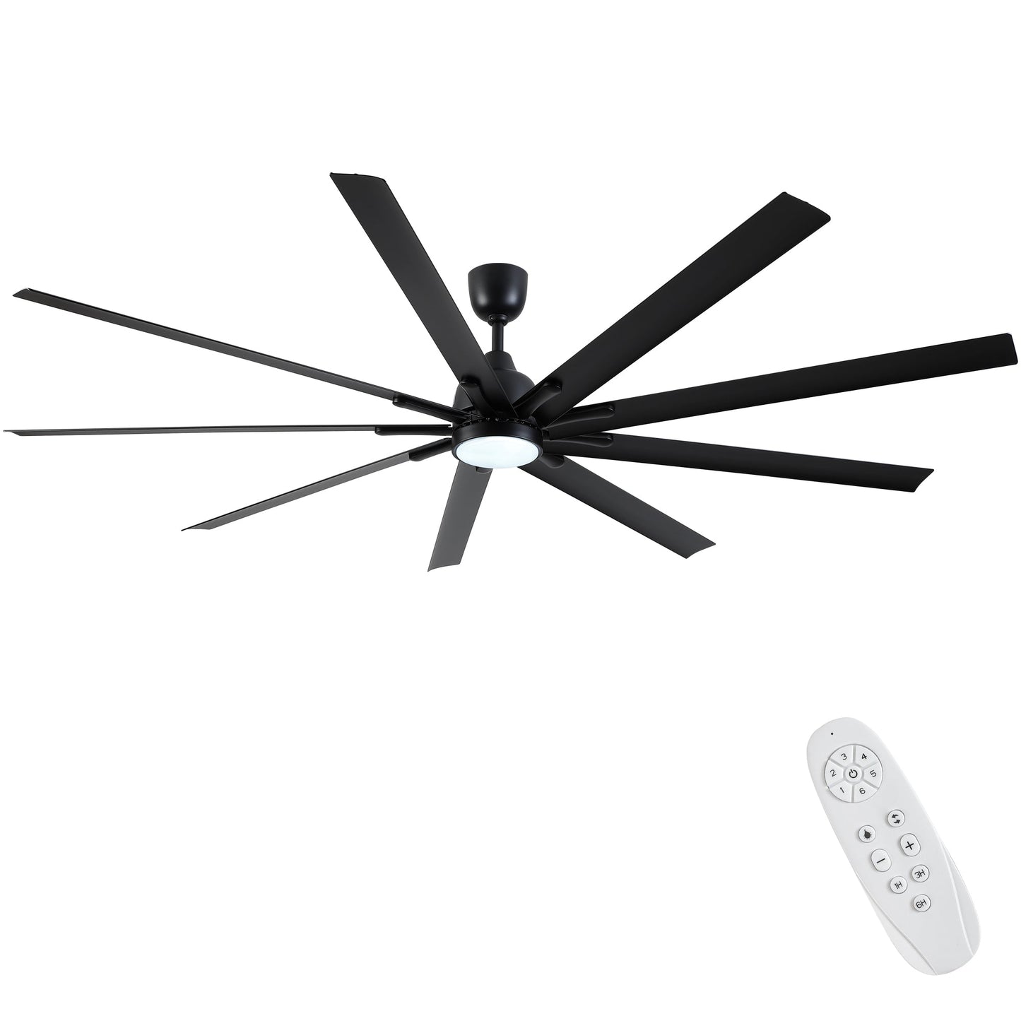 84-Inch Super Large Black Ceiling Fan with Remote Control