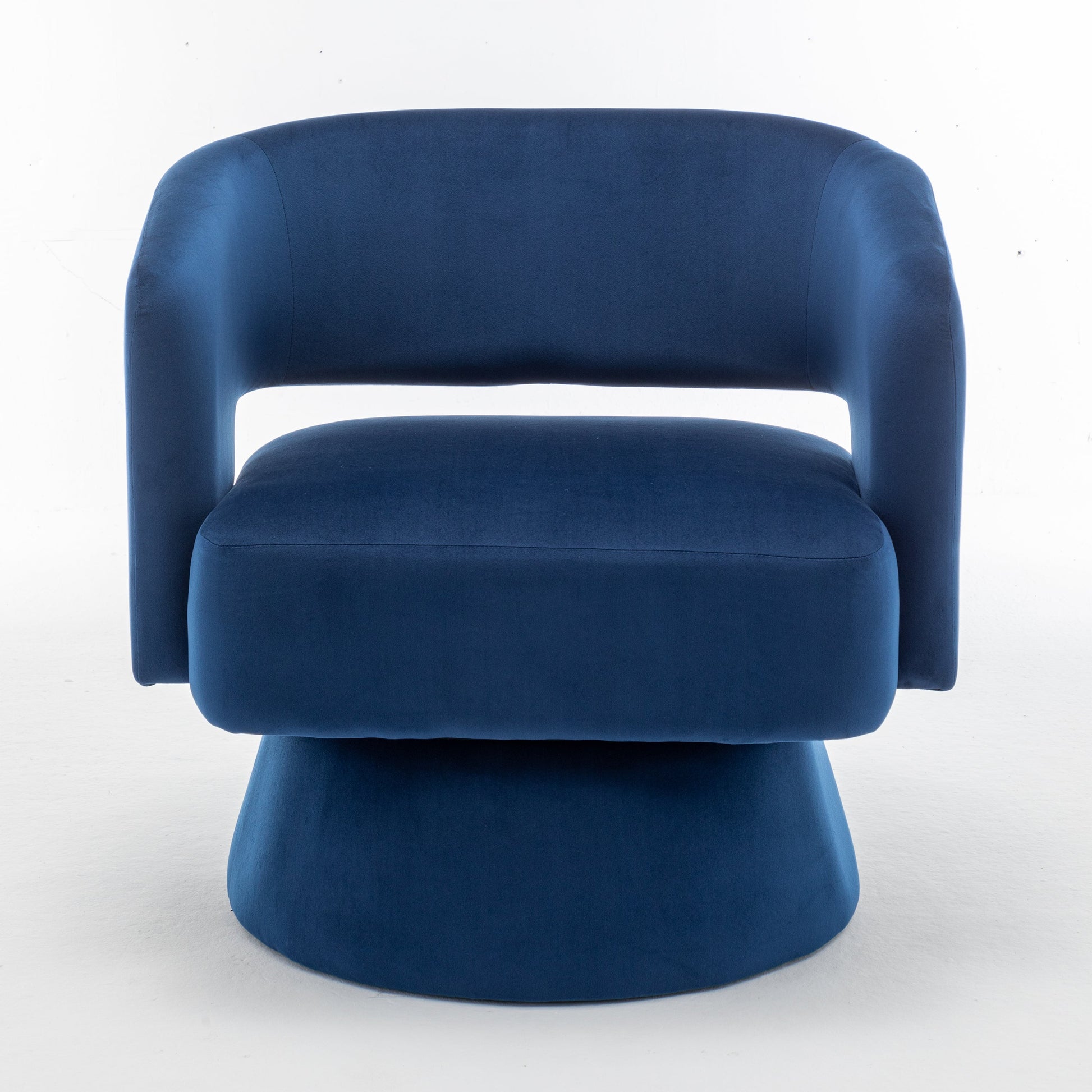 Swivel Barrel Chair, Velvet Accent Armchair 360 Degree Swivel Club Chair for Living Room Bedroom Reception Room - Korvel