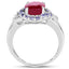 4.03 Carat Genuine Glass Filled Ruby & Tanzanite Sterling Silver Ring