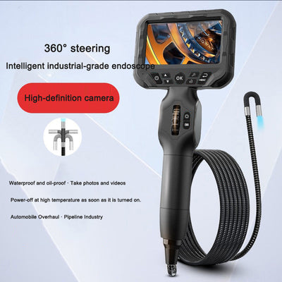 Industrial endoscope 360 degree rotation 6mm high-definition camera for sewer detection, non-destructive testing instrument for - Korvel