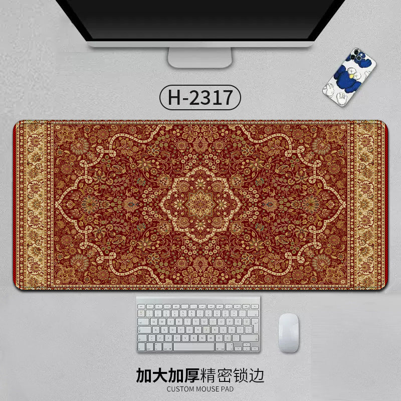 Large Persian Mouse Pad Office Carpet MousePad Natural Rubber Lockedge Anti Slip Desk Mat Laptop Office Game Accessories Pad - Korvel