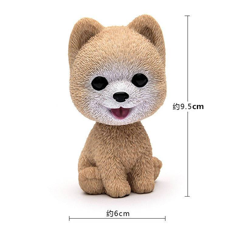 Cute doll decorations in the car, resin bobblehead dog animal bulldog, creative cute car ornaments - Korvel