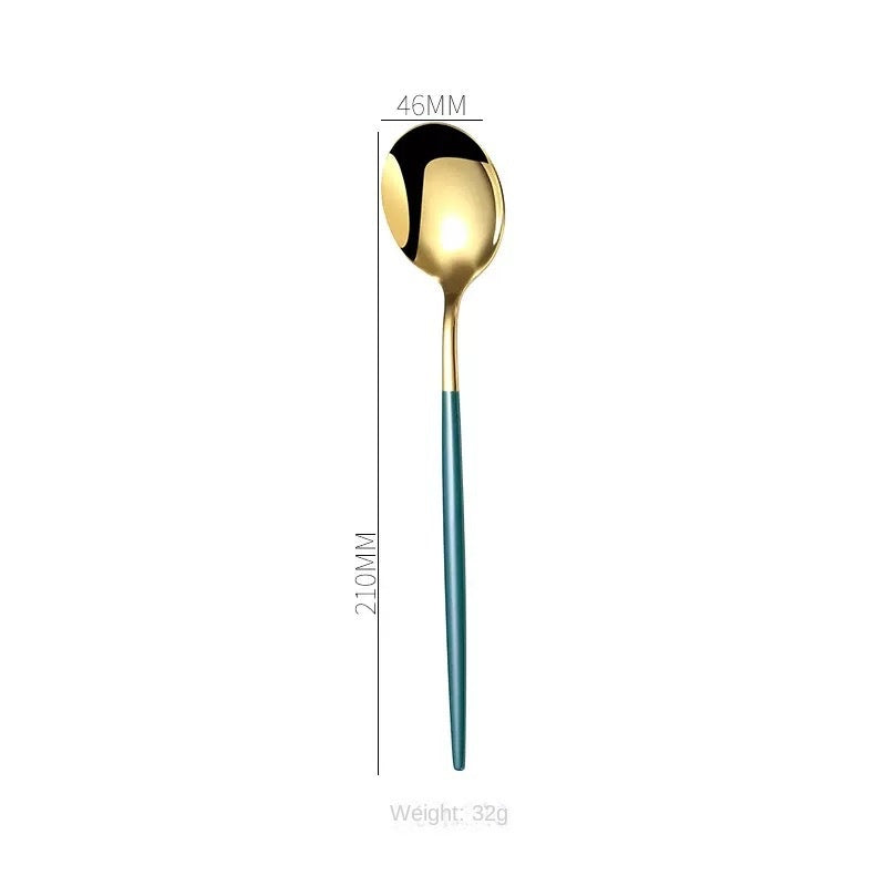 Premium Stainless Steel Cutlery Set with Gold Spray Finish