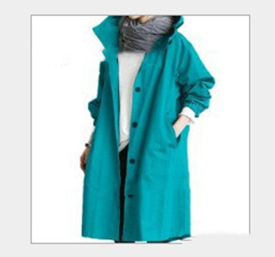 Women's Casual Windbreaker Jacket with Hood and Pockets