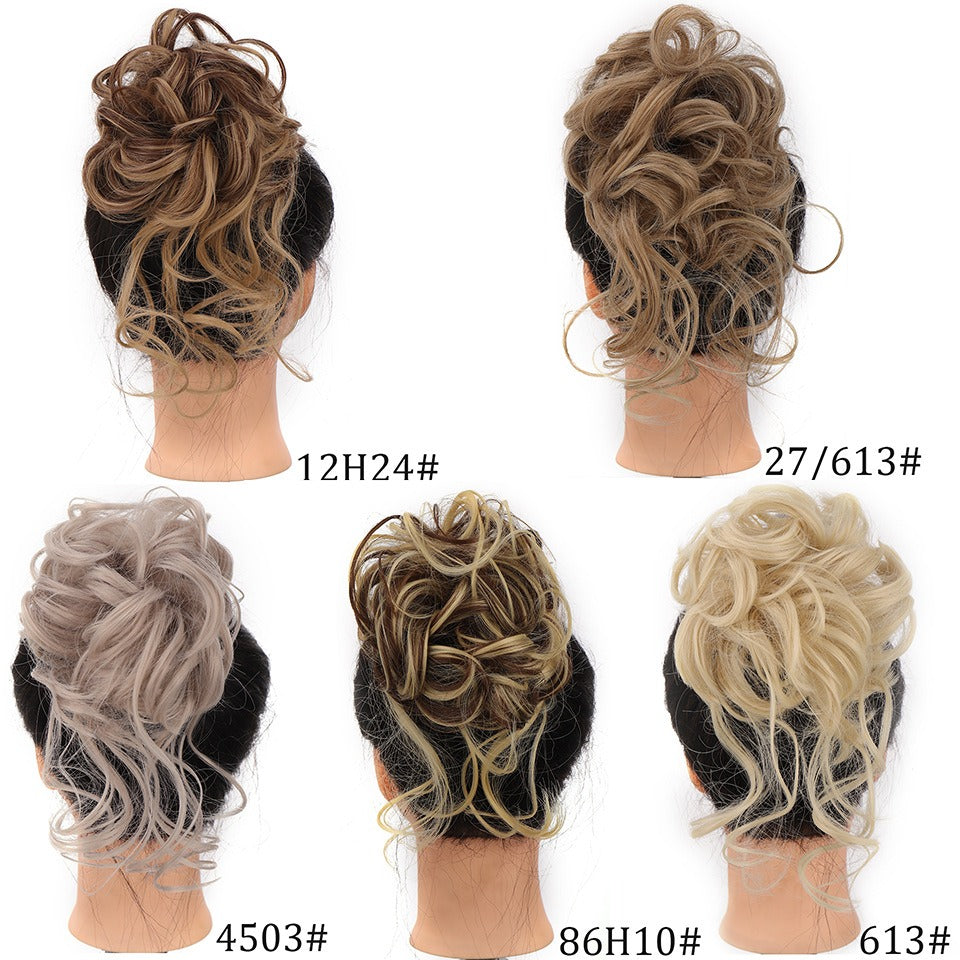 Synthetic Messy Curly Claw Hair Bun Chignon Hair Extensions Scrunchy Fake False Hair With Tail for Women Hairpieces - Korvel