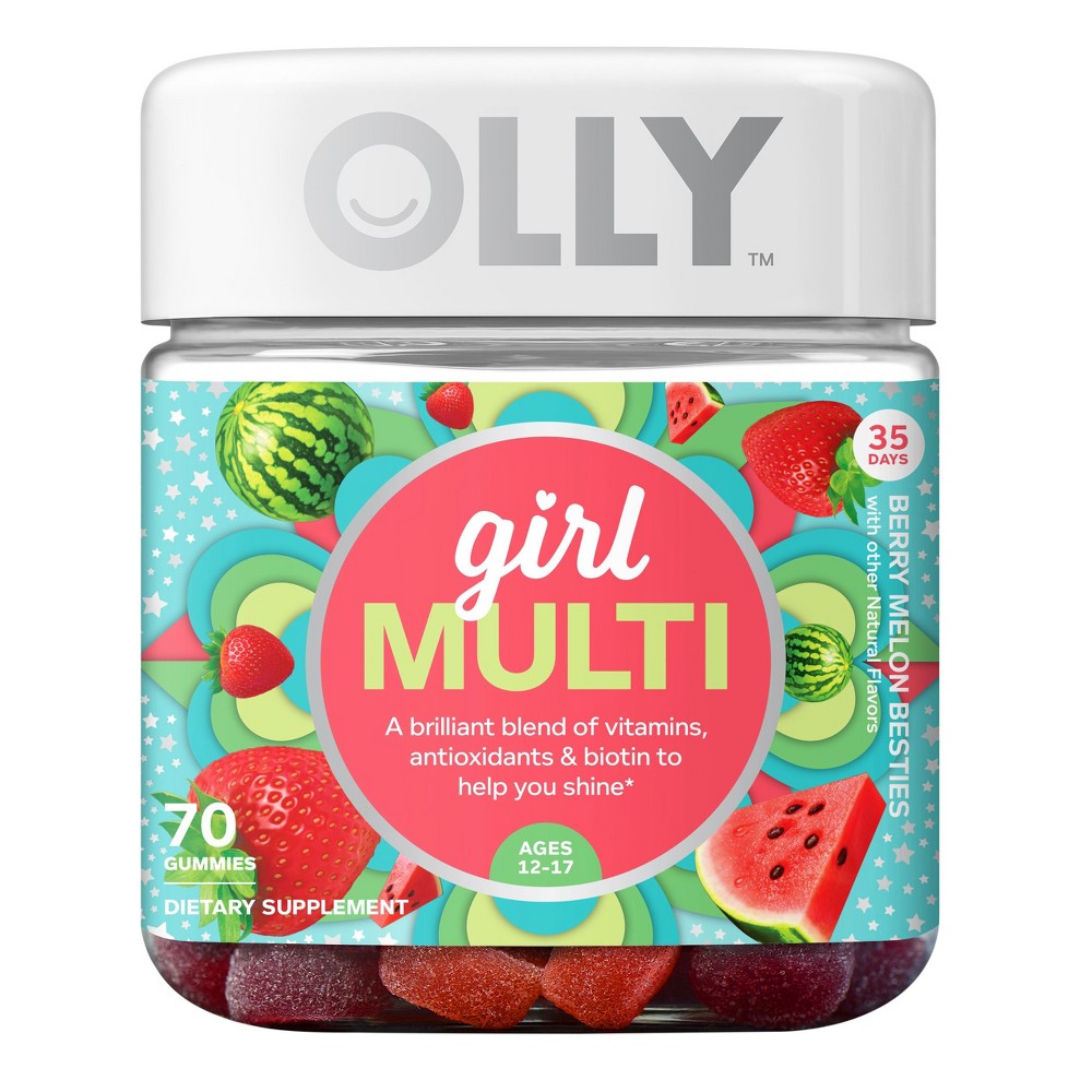 Olly Teen Girl Multivitamin Gummies - Baies Melon - 70ct