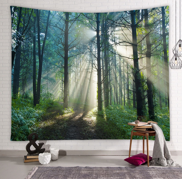 Beautiful Natural Forest Printed Large Wall Tapestry Wall Art Decor - Korvel