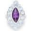 Bague en argent sterling avec améthyste de 5,30 carats et topaze bleue