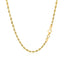 Cadena de cuerda de corte de diamante sólido de oro amarillo de 10k de 2.5 mm