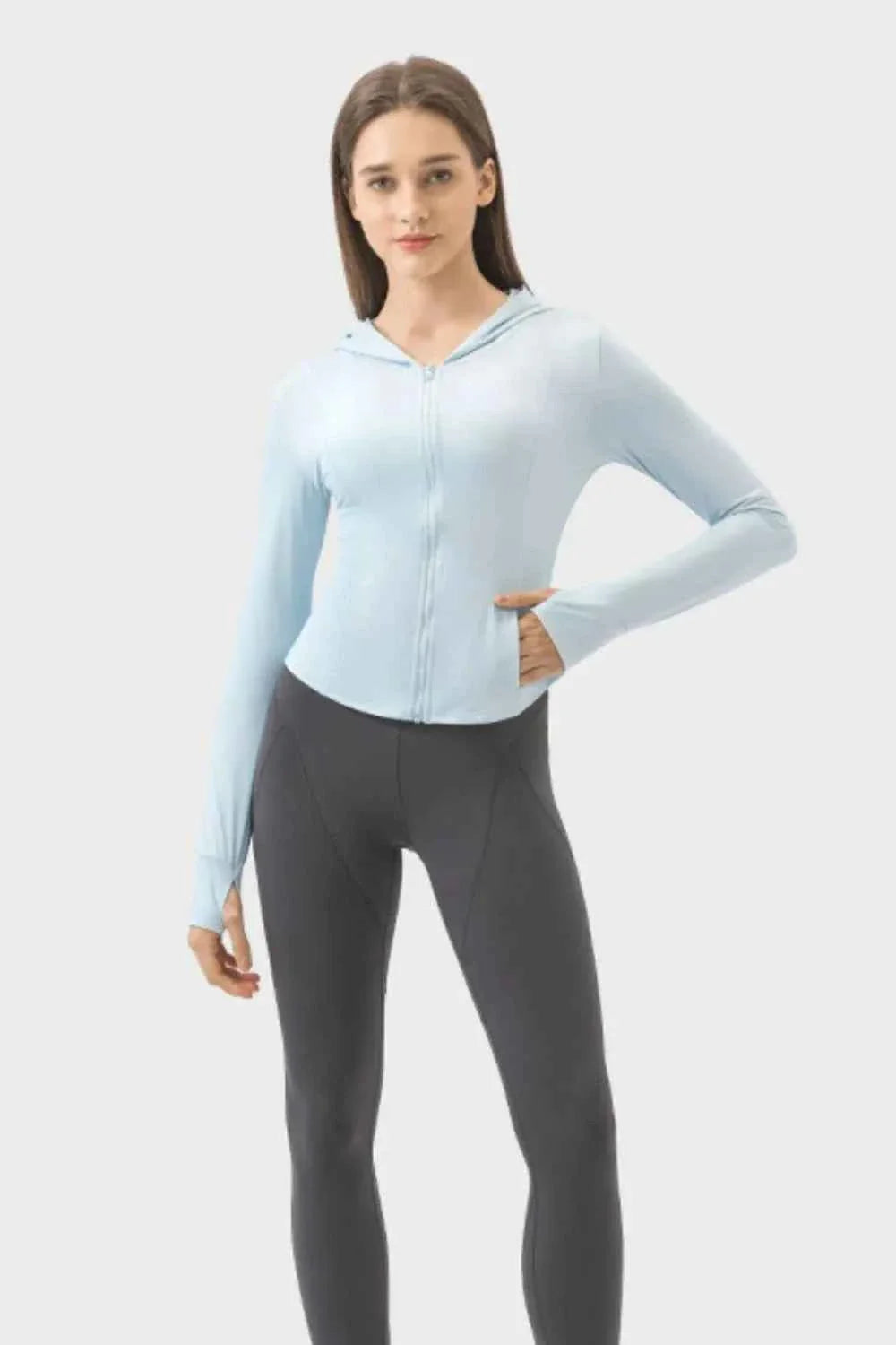 Millennia Pocketed Zip Up Hooded Activewear Hoodie