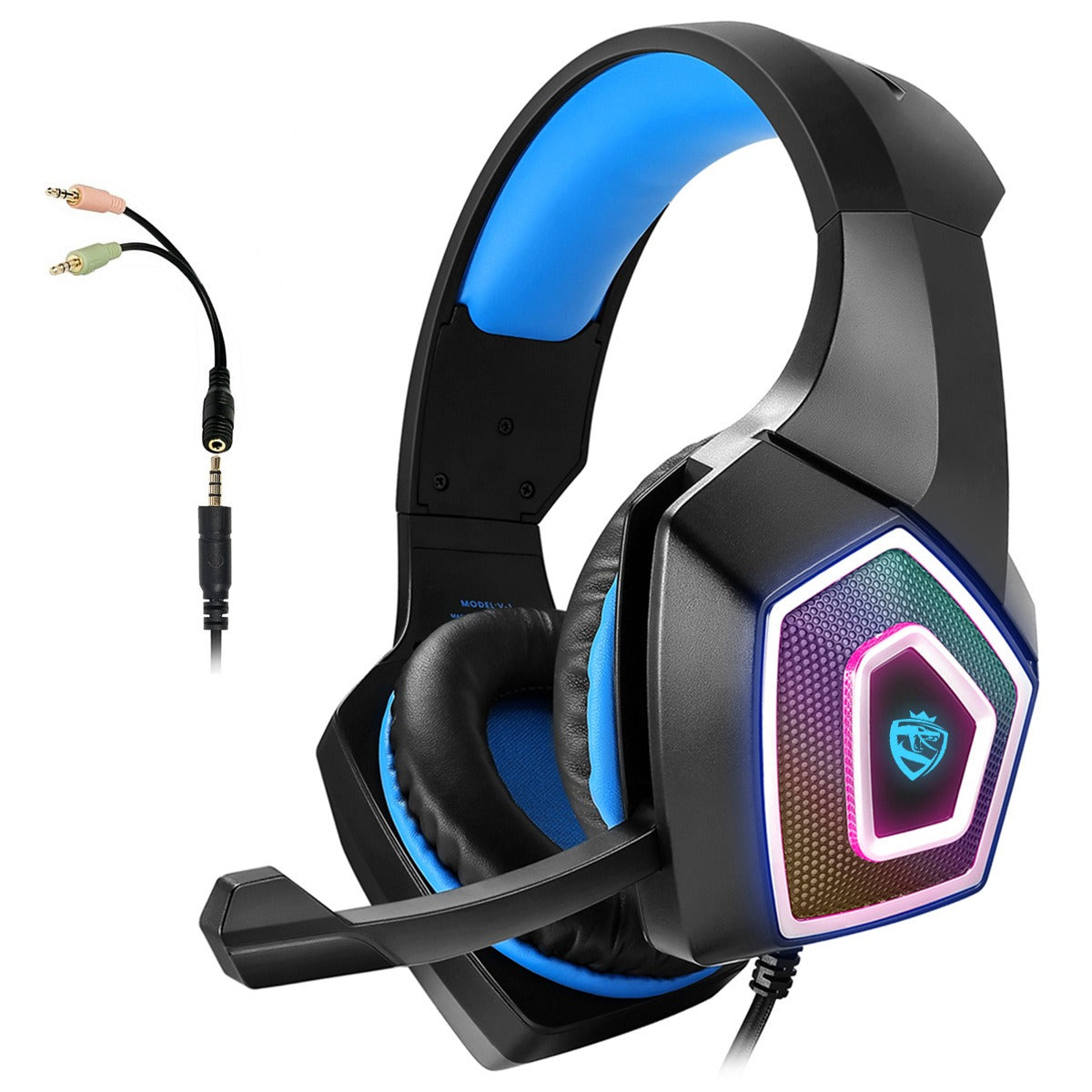 Head mounted gaming headphones colorful RGB wired computer headphones game controller headphones - Korvel