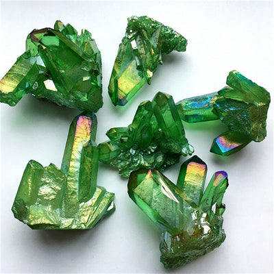 Natural Green Crystal Cluster - Modern Home Decor
