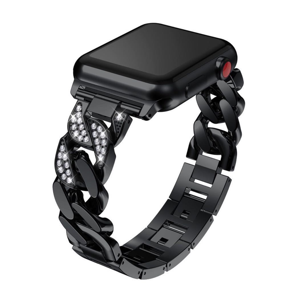Suitable For Samsung Huawei 22mm Watch With Apple 7654321 Generation SE Single Row Diamond-Encrusted Denim Chain Alloy Wristband - Korvel