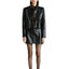 Womens Biker-Style Lapel Leather Jacket