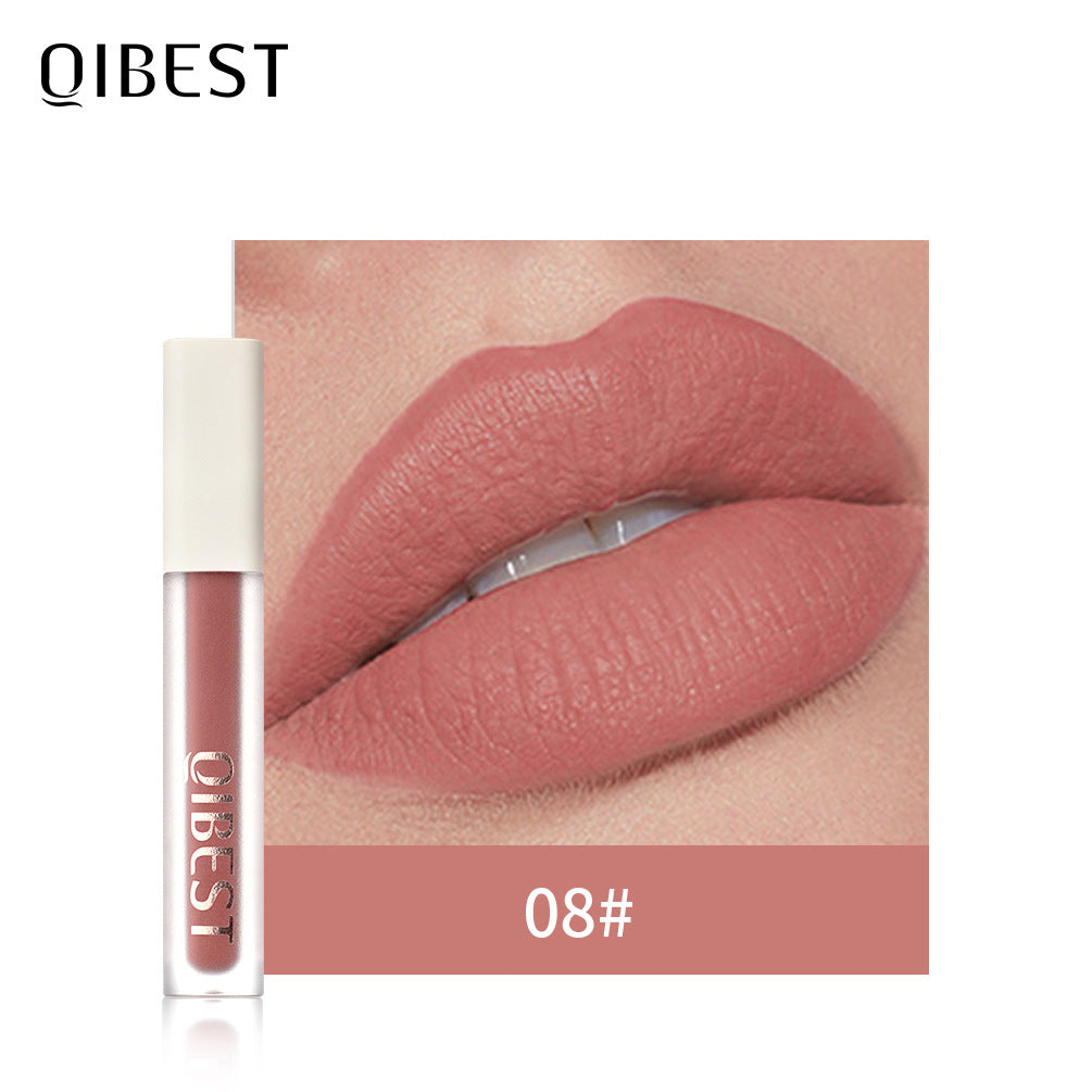 QIBEST Silky Lip Glaze - Brillo Labial No Pegajoso y de Larga Duración