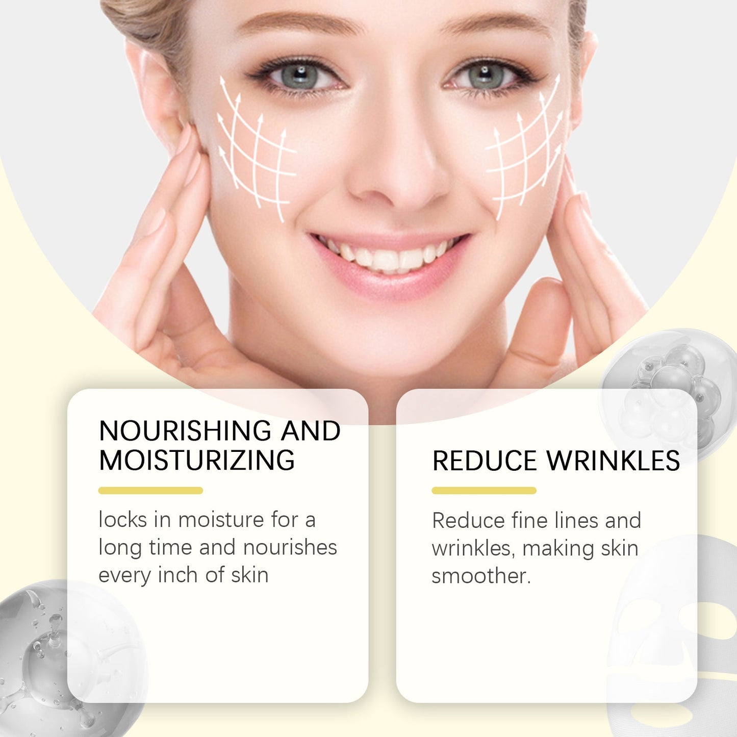 Masque de collagène premium pour hydratation et adoucissement de la peau