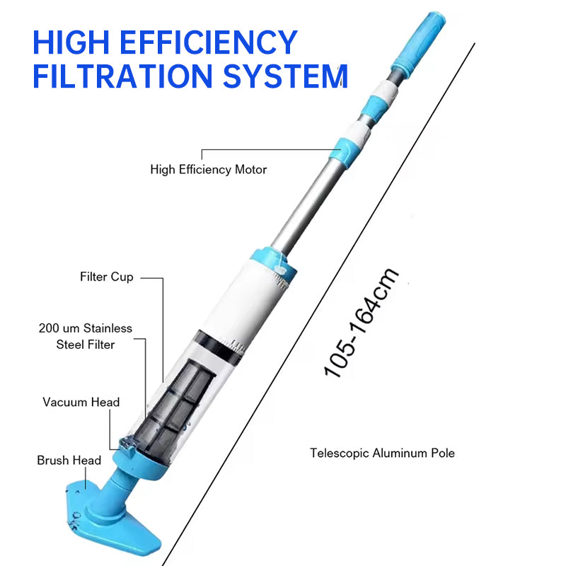 Rechargeable Handheld Pool Vacuum for Spas and Small Pools