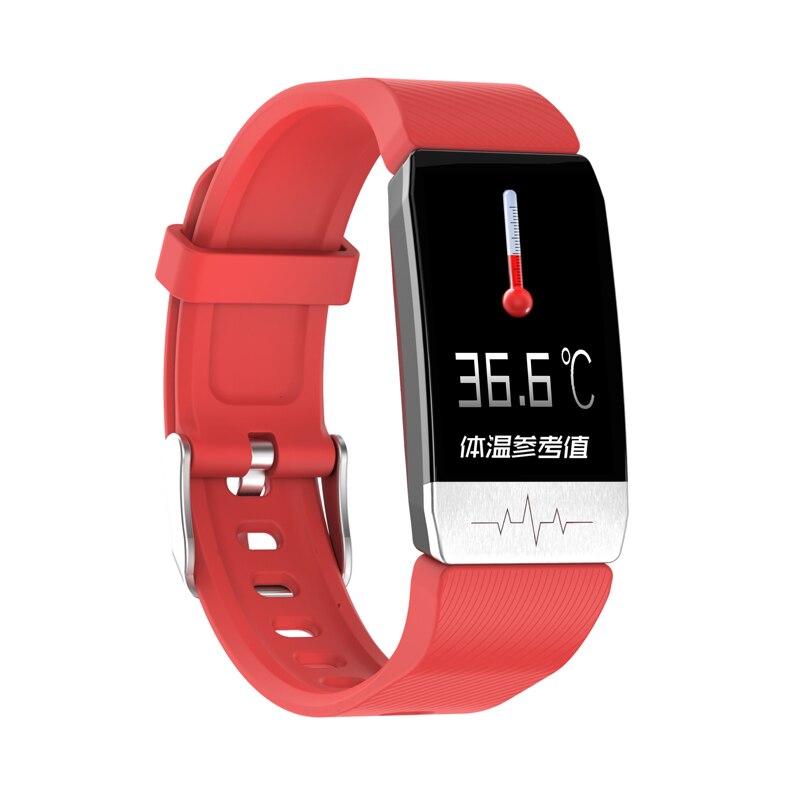 T1 Smart Watch Band With Temperature Immune Measure ECG Heart Rate Blood Pressure Monitor Weather Forecast Drinking Remind - Korvel