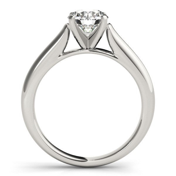 Anillo de Compromiso de Diamante Solitario con Diseño Catedral en Oro Blanco de 14k