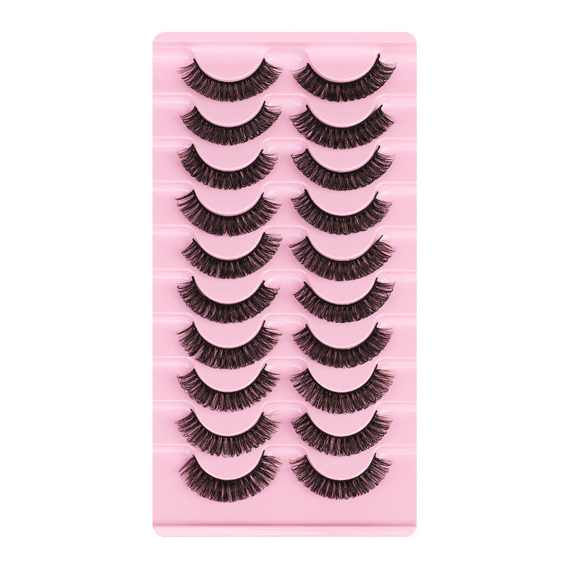 New Russian Volume False Eyelashes DD Curved Thick Eyelashes Ten Pairs Of Chemical Fiber Natural Charm Eyelashes - Korvel