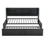 Metal Twin Size Daybed with Trundle, Storage & USB Ports - Black