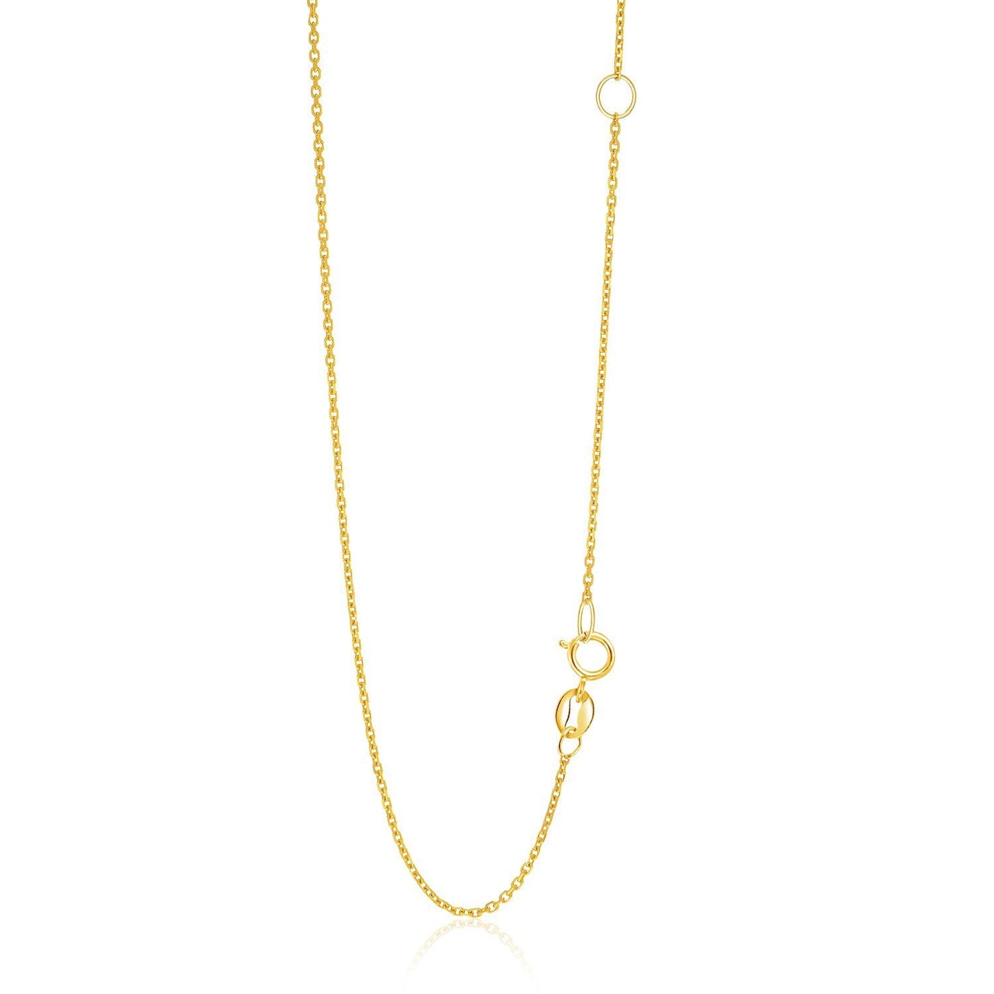 14k Yellow Gold Adjustable Cable Chain Necklace