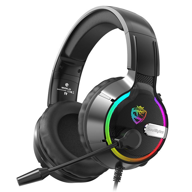 Head mounted gaming headset Soulbytes S19 wired RGB computer headset anchor gaming headset - Korvel