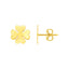 14K Yellow Gold Four Leaf Clover Earrings