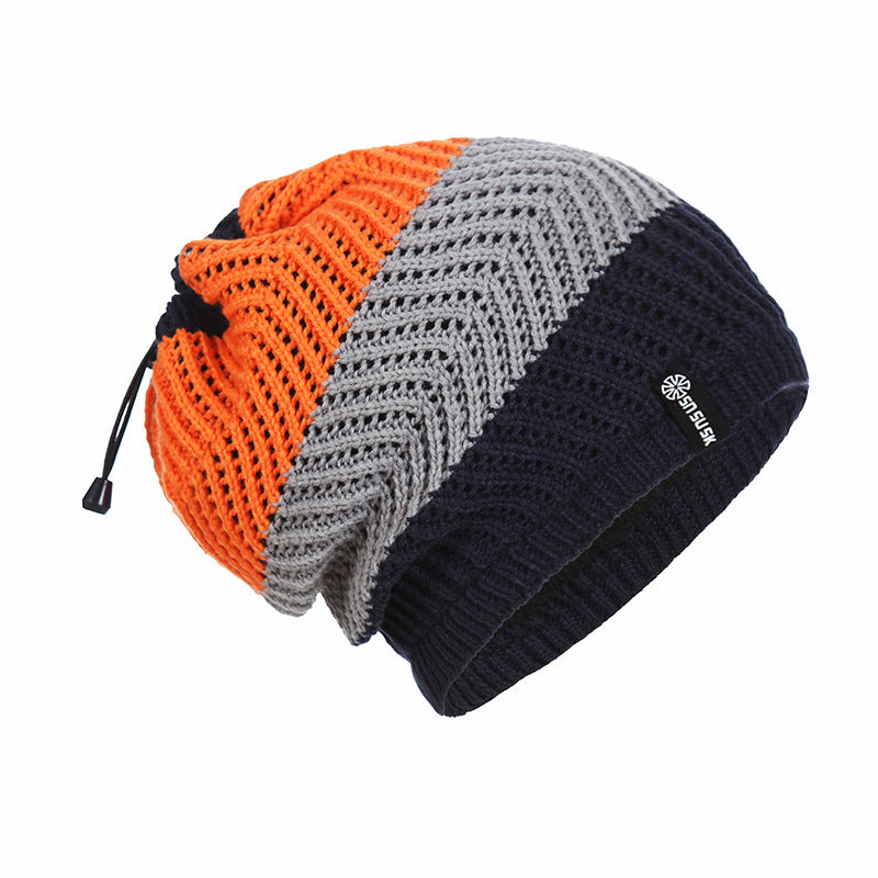 Fleece Lined Knitted Hat Scarf for Outdoor Activities