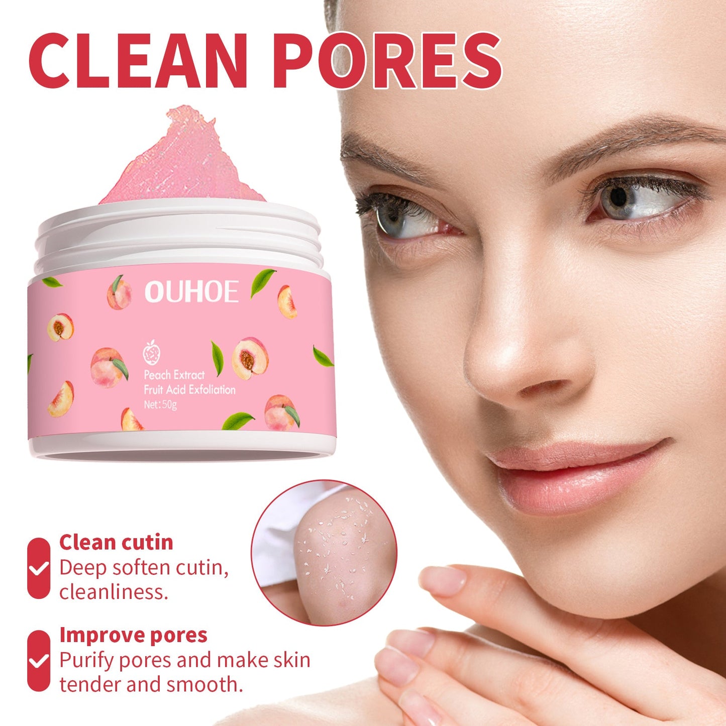 Whitening Exfoliating Face Cream, Cleans Skin Pores, Exfoliates, Tightens, Moisturizes And Brightens Face Cream - Korvel