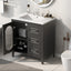 30" Bathroom Vanity with Sink, Bathroom Vanity Cabinet with Two Drawers and Door, Adjustable Shelf, Solid Wood and MDF, Black - Korvel