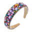 Personalized Design Colorful Turquoise Diamond Inlaid Wide Edge Fabric Candy Colored Headband Temperament Headwear - Korvel