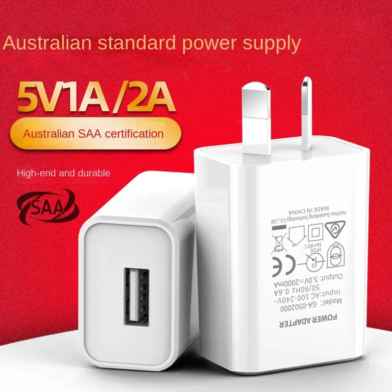 GAT Australian Mini USB Travel Wall Charger - SAA Certified