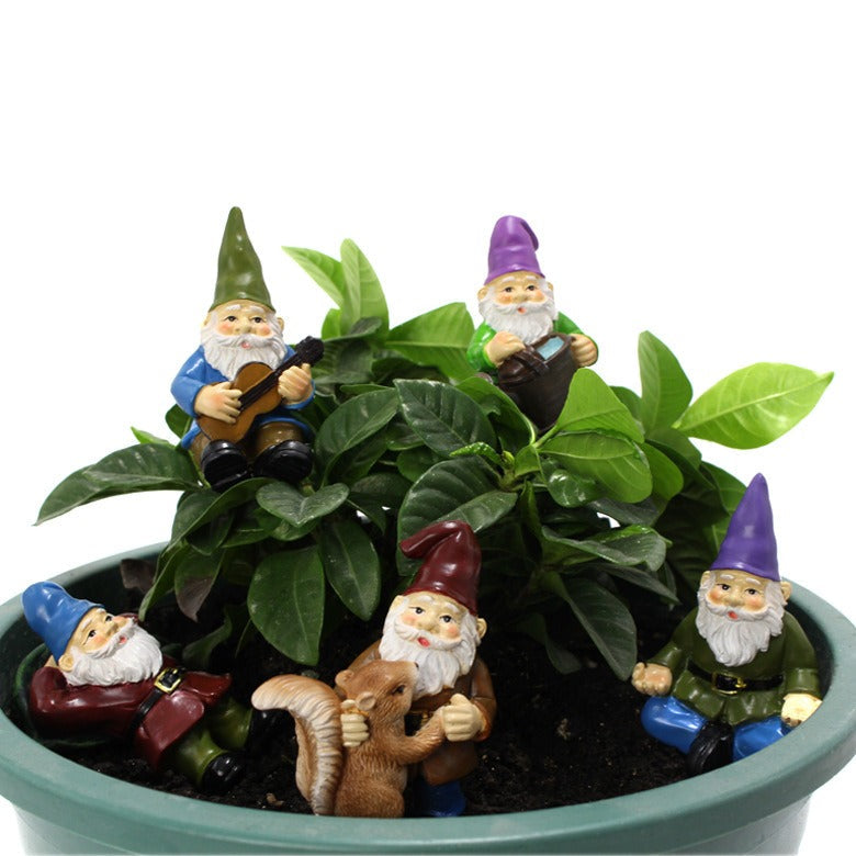 Resin Dwarf Flower Plantation Garden Fairy Potted Plant Insert - Korvel