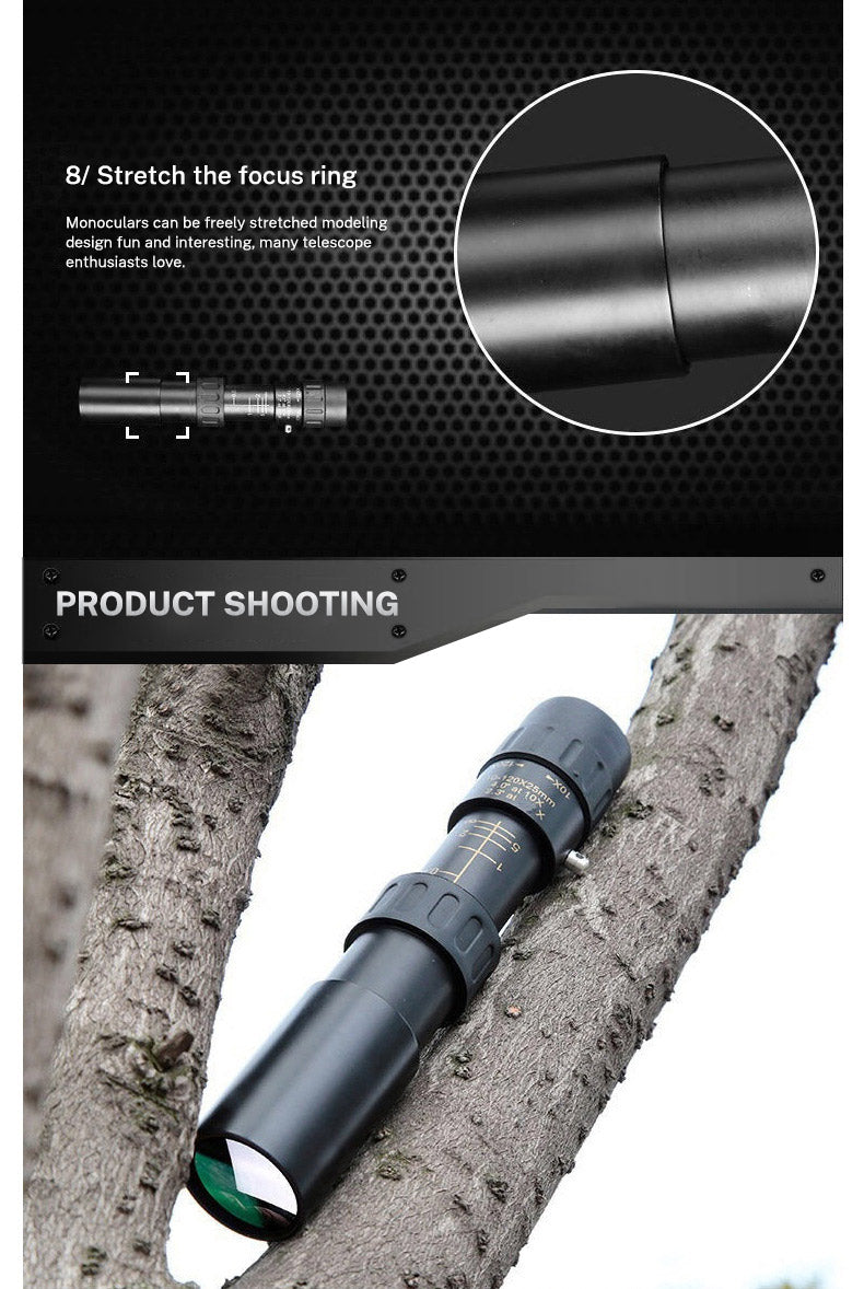 Télescope monoculaire portable HD 10-30×25 pour une utilisation en extérieur