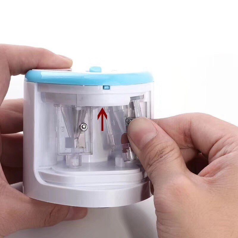 New Automatic pencil sharpener Two-hole Electric Switch Pencil Sharpener stationery Home Office School Supplies - Korvel