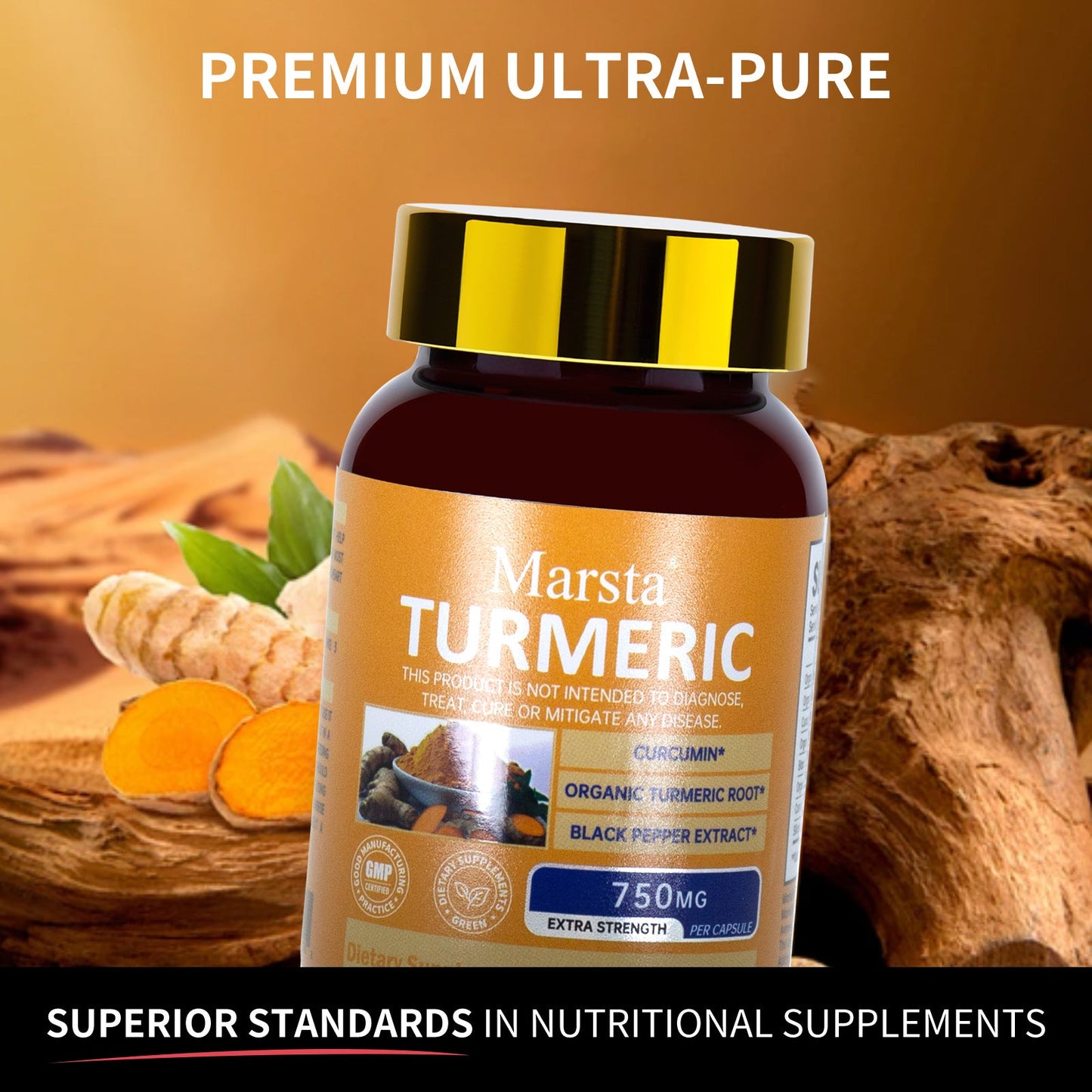 Premium Curcumin Extract Capsules - 60 Count