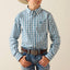 Ariat Pro Series Boys' Blue Plaid Button-Down Shirt - Korvel